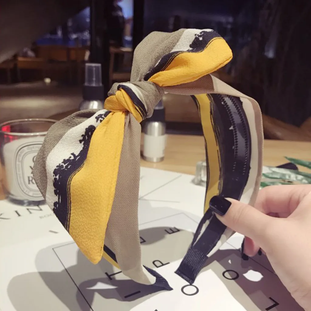 Женская повязка на голову с бантом бархатная перехлёстом в богемном стиле 2019| |