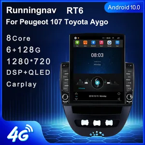 Автомобильная Мультимедийная система на Android 9,7, с экраном 10,1 дюйма, GPS, RDS, без dvd, для Peugeot 107, Toyota Aygo, Tesla