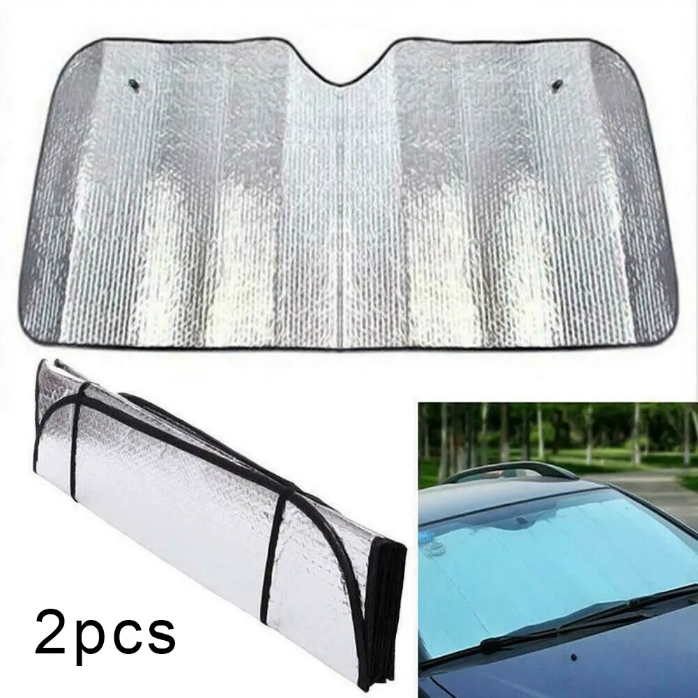 

2 Pcs Windshield Sunshade Auto Block Cover Foldable Reflective Sun Shade Visor