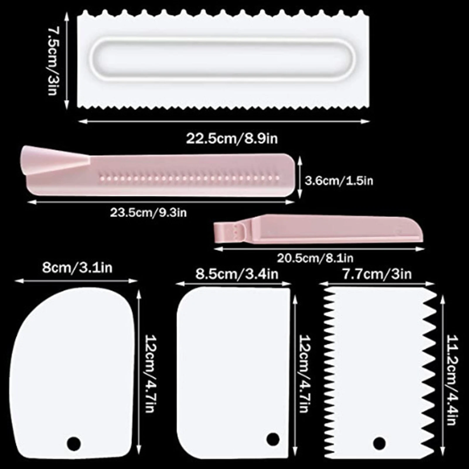 

10PCS/Set Cream Cake Scraper Smoother Irregular Teeth Edge DIY Cake Decorating Fondant Pastry Cutters DIY Cake Tool Baking Tools
