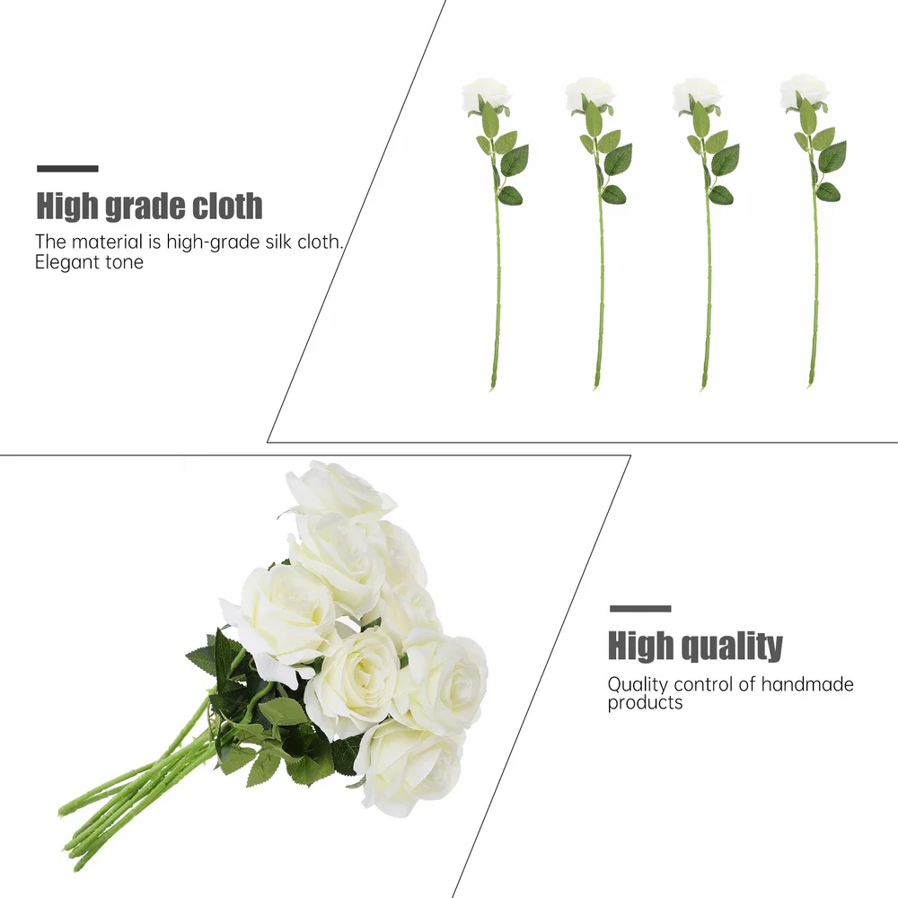 

8pcs Wedding Artificial Roses Pick Valentine's Day DIY Flower Arrangements