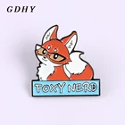 Эмалированная булавка GDHY с маленькой лисой, эмалированная булавка для ношения очков, лиса, Мультяшные животные на заказ, броши для рубашки, лацкан, рюкзак, значок, ювелирные изделия, подарок