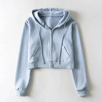autumn winter loose slimming solid color hoodie womens 2021 new thickened warm zip long sleeve coat boyfriend style casual