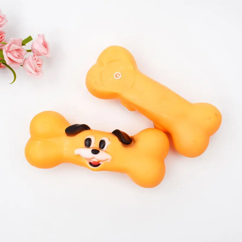 Pet Sounding Toys Vinyl Cartoon Dog Face Bone Vocal Toy Supplies | Дом и сад