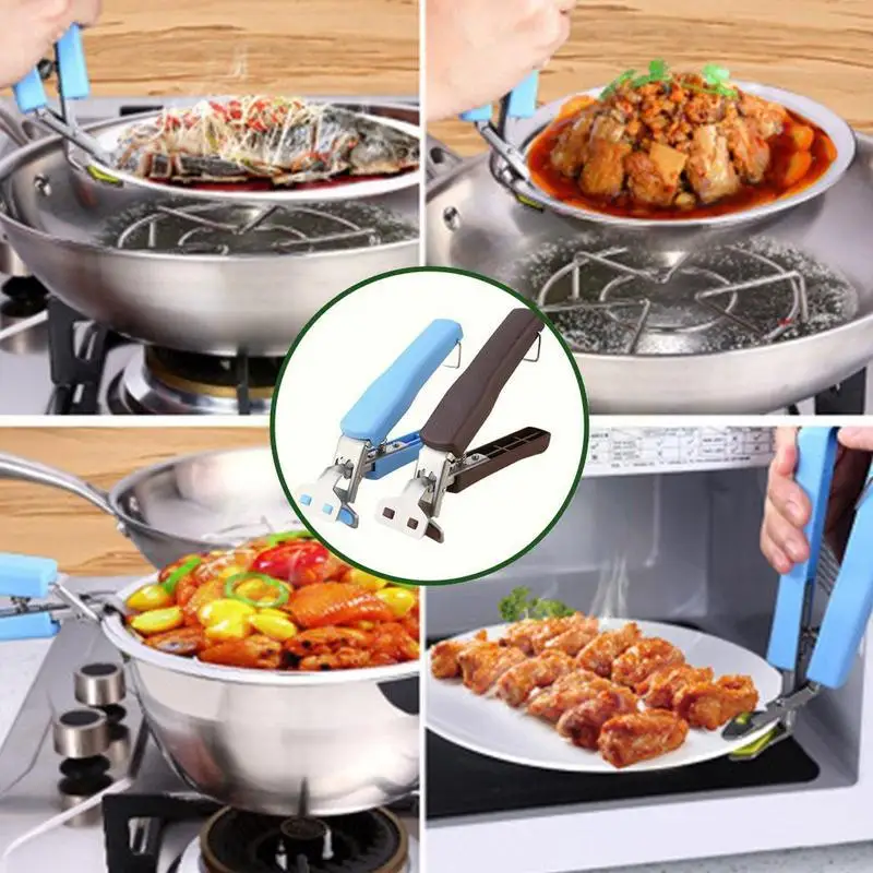 

1 Pcs New Hot Dish Clamp Bowl Holder Clip Hot Dish Clip Kitchen Plate Tongs Retriever Pan Bowl Tools Handle Gripper Pot Sil V7J0