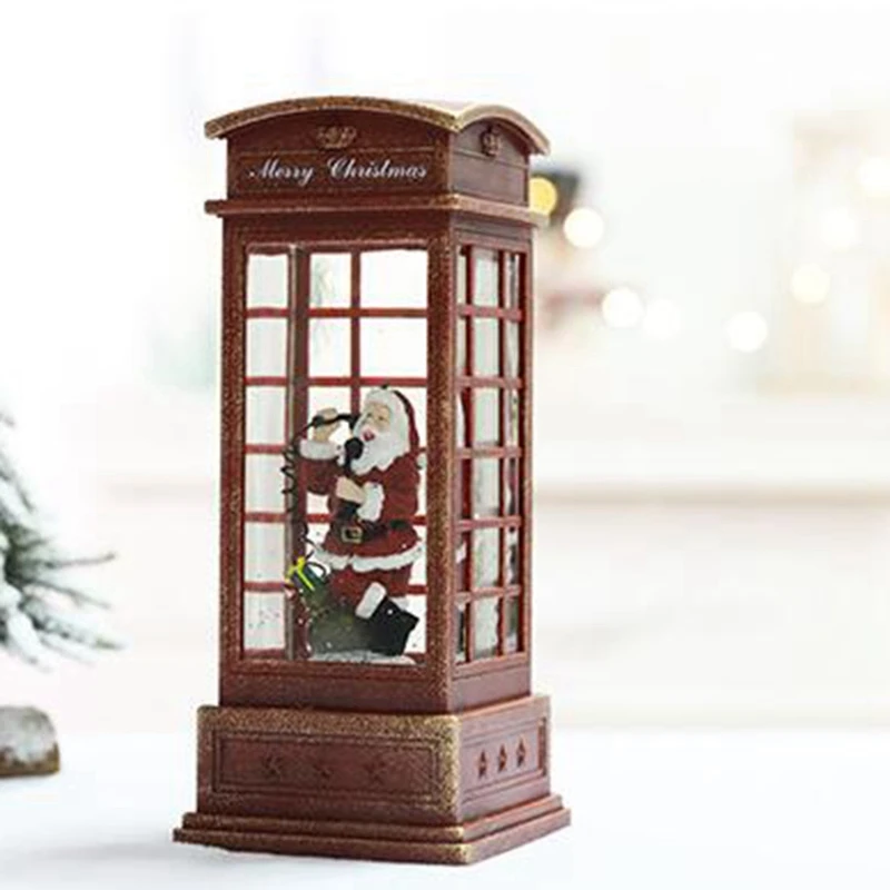 Освещенный Снежный шар Рождественский фонарь-музыкальный сверкающий водный