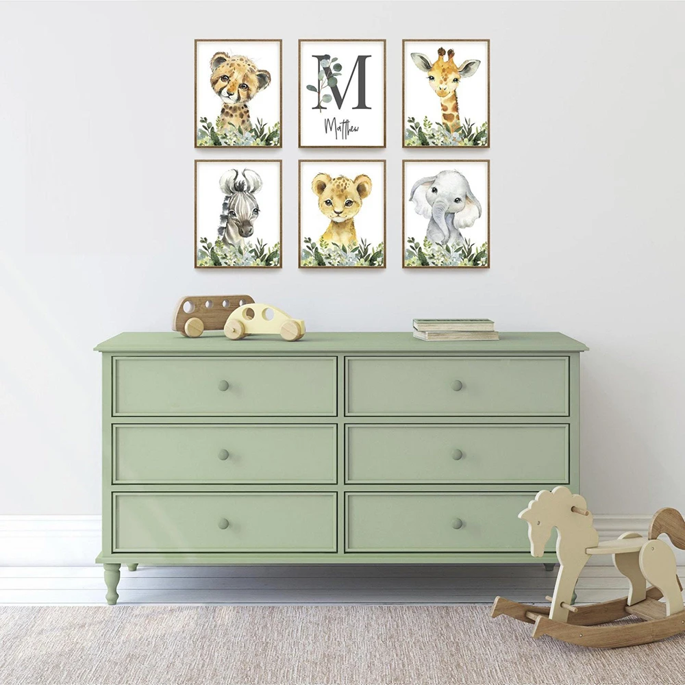 Постеры с изображением слона жирафа зебры тропических листьев джунглей животных