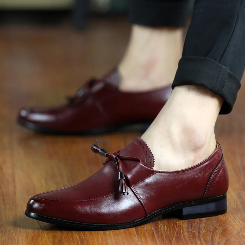 

Men Formal Shoes Men Quality Tassel British Style Carved Split Leather Shoes Lace Up Business Office Oxford Footwear Mens Shoes
