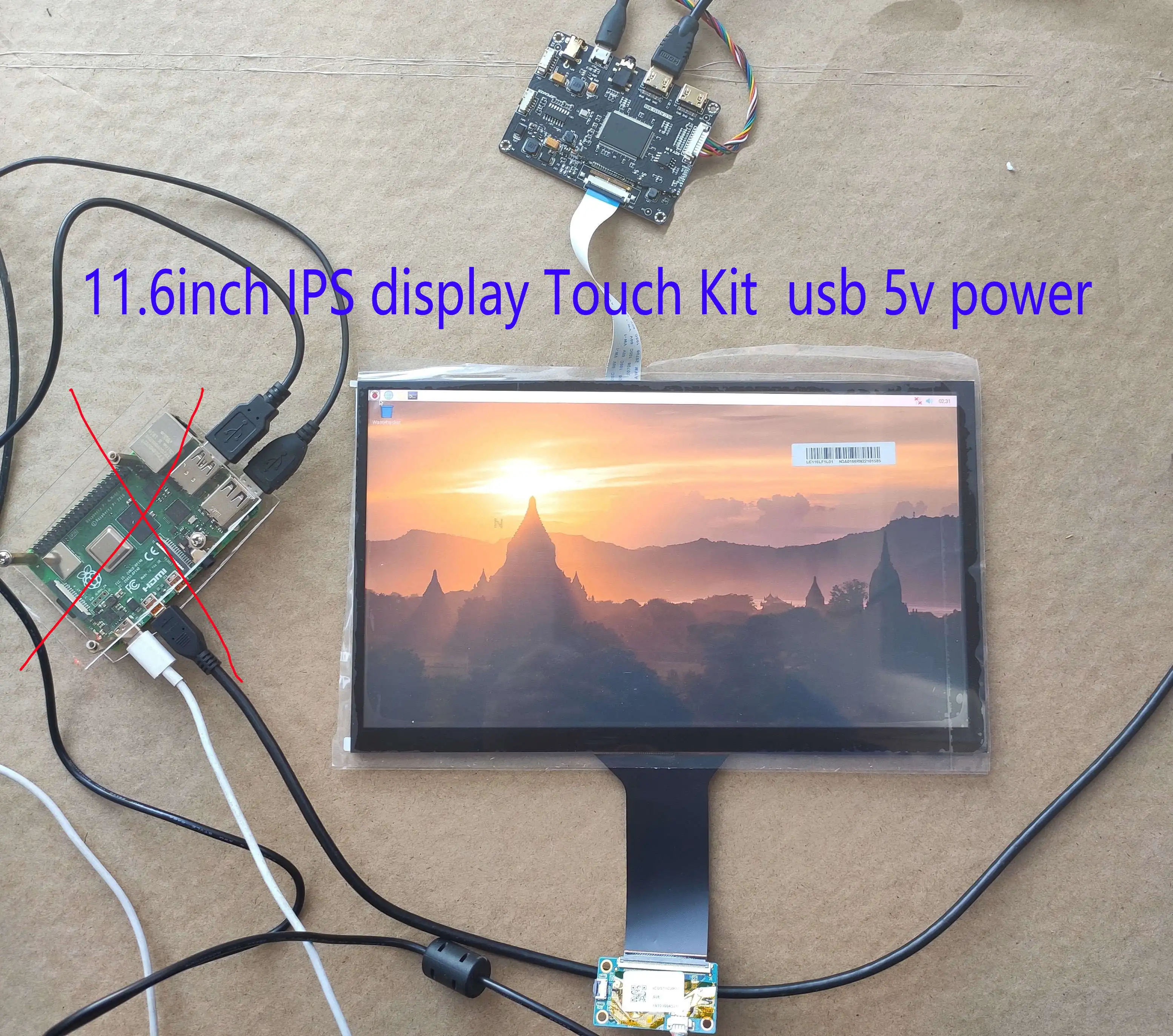 11,6 дюймов 1920*1080 FHD высокое разрешение и высокая 600ccd ips lcd EDP 30pin с мини-платой драйвера USB сенсорный экран 10 пальцев - Цвет: LCD touch full kit