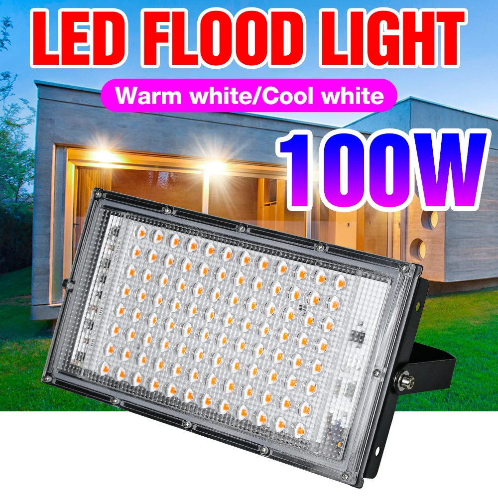 

LED Outdoor Spotlight Bulb IP65 Waterproof Wall Lamp 100W Flood Light Led Courtyard Street Lights High Power Lighting Night Lamp