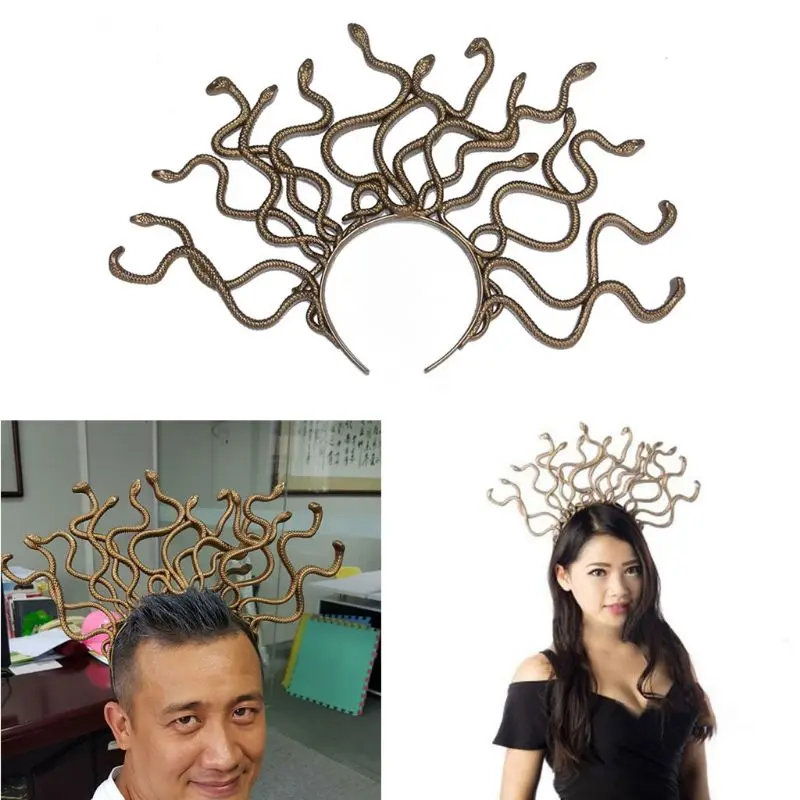 Винтажная повязка на голову Medusa костюм змейки Хэллоуин головной убор для косплея