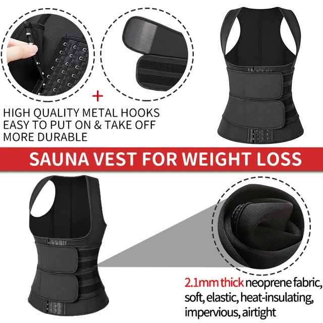 Sauna Waist Trainer Vest Workout Body Shaper Women Neoprene Sweat Slimming Sheath Double Tummy Control Trimmer Belts Corset Top 6