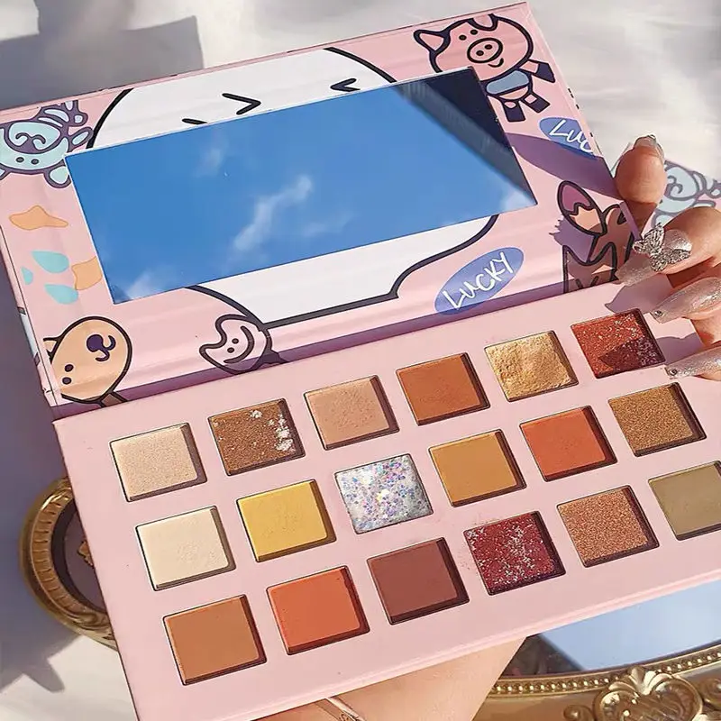 Тени для век макияж палитра макияжа brushes18 Цвета Shimmer пигментированные тени