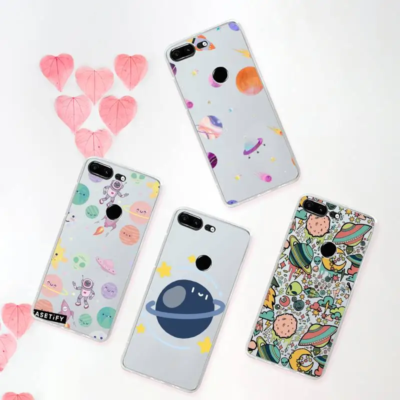 

Space planet moon alien Phone Case Transparent for Huawei mate 20 10 9 8 X S 5G Z Enjoy pro plus