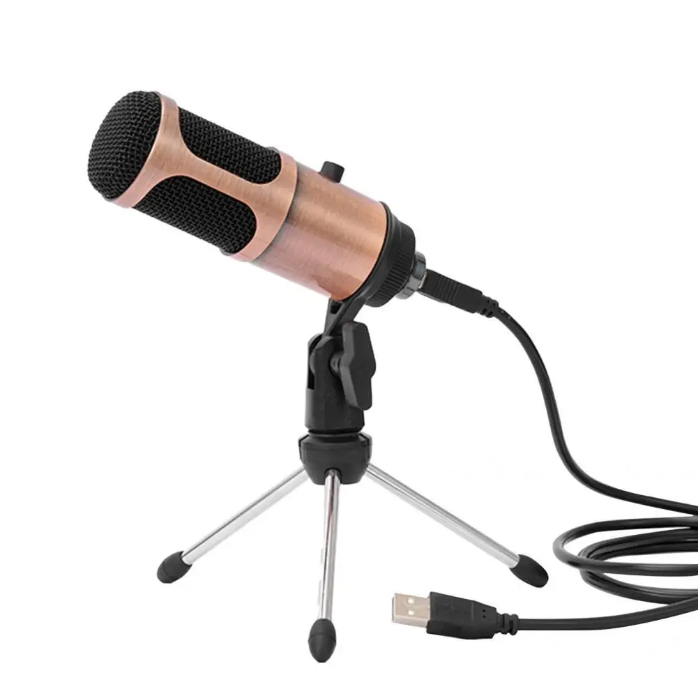 

Plug Play Compact Handheld Wired Microphone with Triangle Bracket for Computer