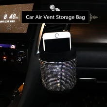 Bling Storage Container Phone Holder Rhinestone Cute Car Accessories for Air Outlet Vent Interior Stowing Tidying Sparkly Decor Bling Storage Container Phone Holder Rhinestone Cute Car Accessories for Air Outlet Vent Interior Stowing Tidying Sparkly Decor