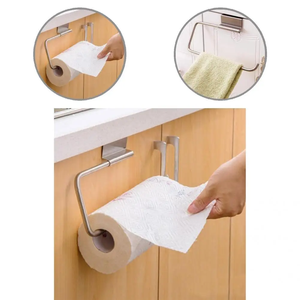 

Stainless Steel Tissue Hanger Paper Roll Holder Wall Mounted Towel Storage Rack Organizer Shelf Kitchen Bathroom Accessories Hot