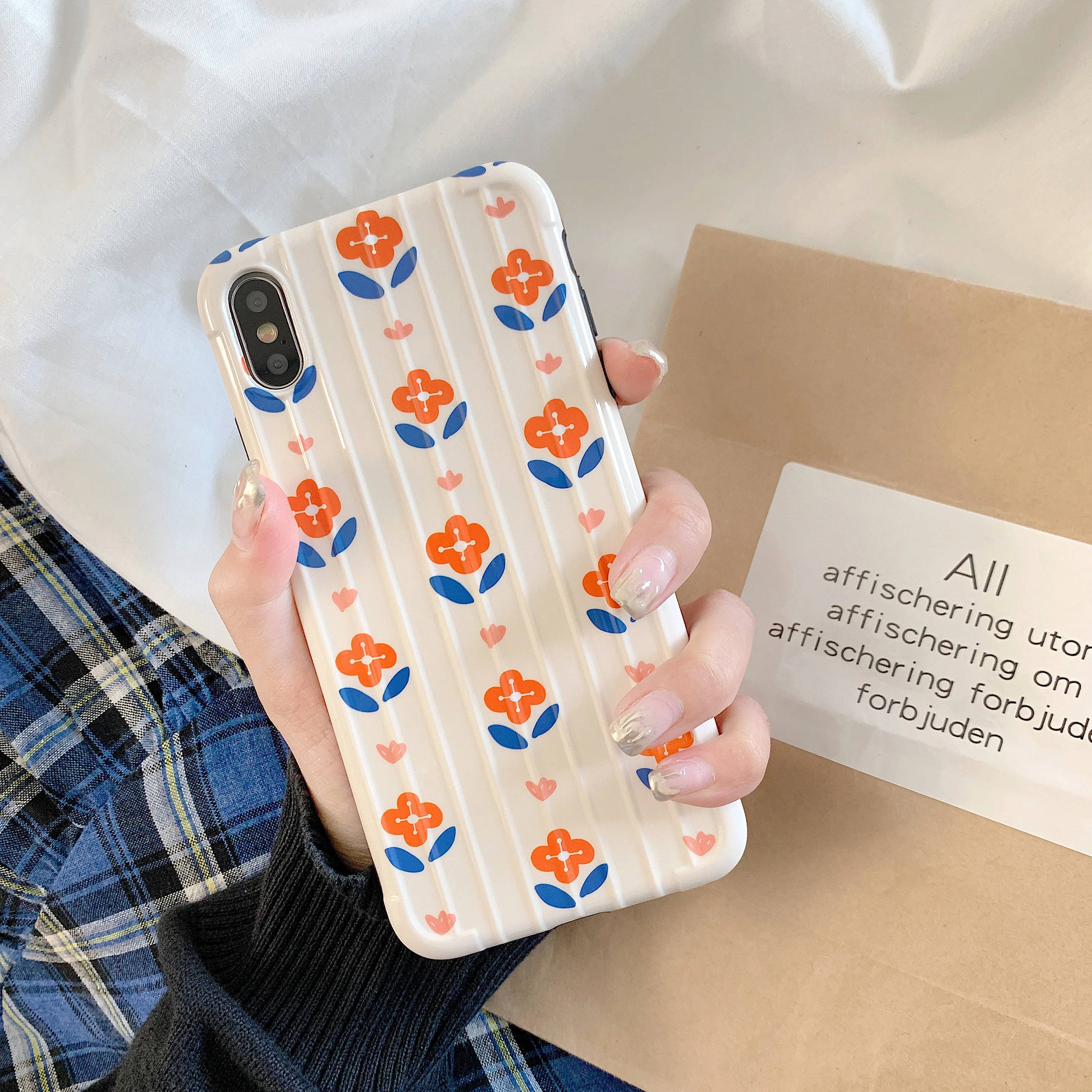 Корейский мультфильм цветок IMD изогнутый багажный чехол для iPhone Xr Xs Max X 6 6s 7 8 Plus