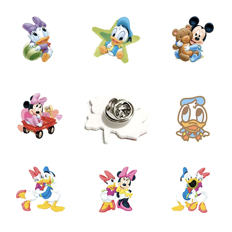 Заколка на лацкан Микки Маус и Дональд Дак | Украшения аксессуары