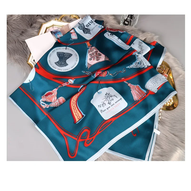

16mm Heavy 100% Silk Scarf Shawl Wraps High Quality Luxury Silk Scarves Foulard 105x105cm