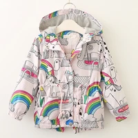 baby girls jackets for boys autumn spring hooded trench coat kids graffiti outerwear coat for girls windbreaker children clothes