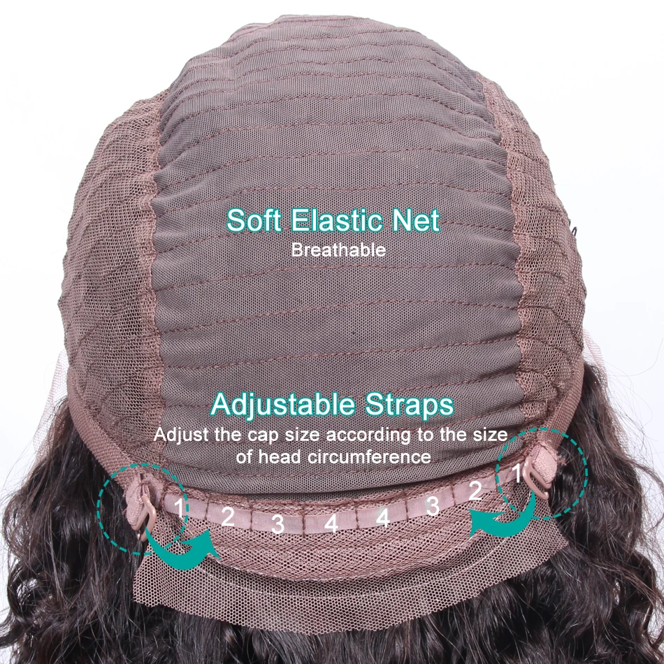 

Deep Wave Closure Wig 200 Density Human Hair 4x4 Lace Closure Wig Pre Plucked Remy Brazilian Hair For Women xcsunny