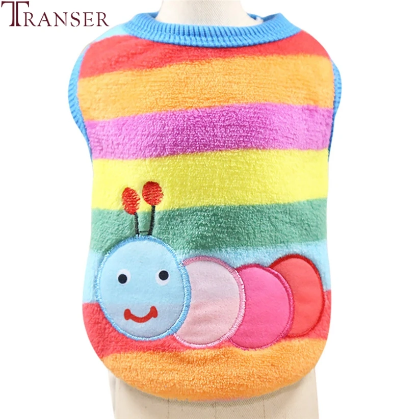 Transer Радужный Полосатый Мягкий флисовый свитер для собак одежда щенков на весну