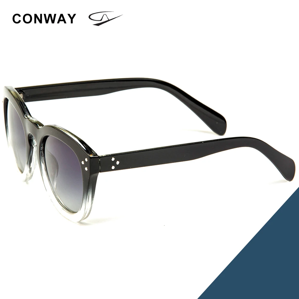 Gradient Black Conway, ретро круглые солнцезащитные очки для женщин, паровые, панк, круглые, солнцезащитные очки, поляризационные, оттенки, очки для девушек, градиентный цвет - Цвет линз: Gradient Black