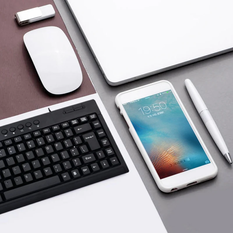 Ультра тонкая Проводная клавиатура 95 клавиш Мини Мультимедиа USB для ноутбука ПК