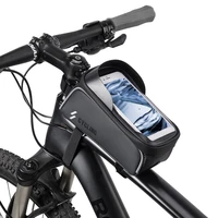 bicycle front frame bag waterproof bike phone pouch removable ajustable bicycle pannier bike phone holder case cycling equipment
