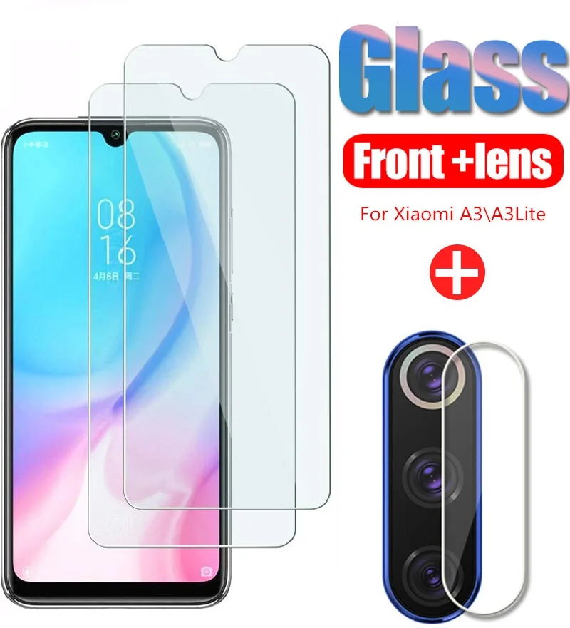 

Закаленное стекло 2 в 1 для Xiaomi Mi A3 A2 9Lite, пленка для объектива камеры Mi9T, Защитная пленка для экрана xiaomi MiA2, MiA3, CC9, стекло