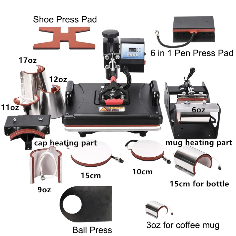 

RubySub 14 in 1 Heat Press Machines T shirt Printing Machine Sublimation Machine For Pen/Mug/Ball/Shoes