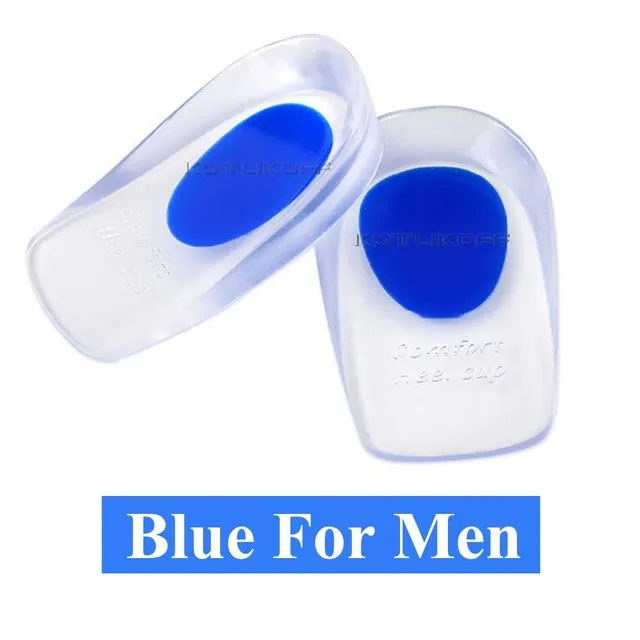 

1pair Soft Insole Height Increase Heel Pad Gel Silicone Insoles for heel spurs pain Foot cushion Foot Massager Care Half Heel