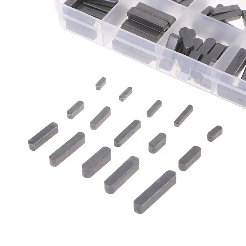 

140pcs Round Ended Feather Key Parallel Drive Shaft Keys Set 8mm 10mm 12mm 16mm 20mm 25mm 30mm Hardware with Box P82D