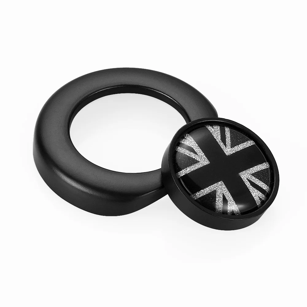 Gray Union Black Автомобильный Стайлинг внутренний выключатель зажигания Кнопка Стикеры для Mini Cooper, Countryman, Clubman R55 R56 R57 R58 R59 R60 R61 аксессуары - Название цвета: Gray Union Black