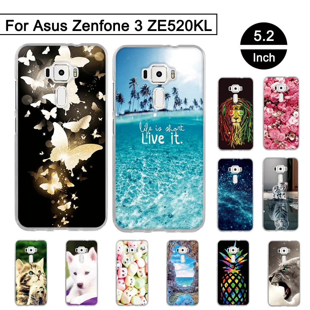 3D окрашенный чехол для Asus Zenfone 3 ZE520KL 5 2 &quotзадняя крышка Мягкий силиконовый