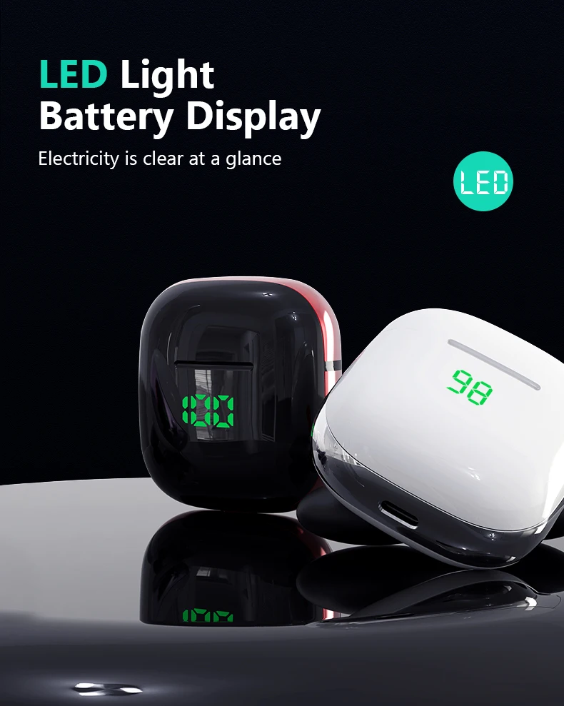 

Hot Sale TWS V5.1 Wireless Bluetooth Earphone Headsets Earbuds Led HiFi Stereo With Microphone For Iphone Samsung Xiaomi Huawei