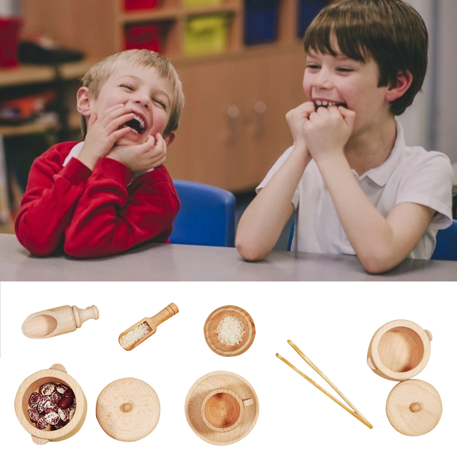 

Montessori Toys Wooden Sensory Bin Tools Beech Scoops Fine Motor Learning Toys Montessori Educational Toys Wooden Dish polite