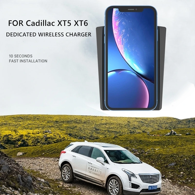 

Car Qi Standard Wireless Charger 10W Quick Charging for Cadillac XT5 XT6 2019 2020 Auto Mobile Phone Wirelses Charger