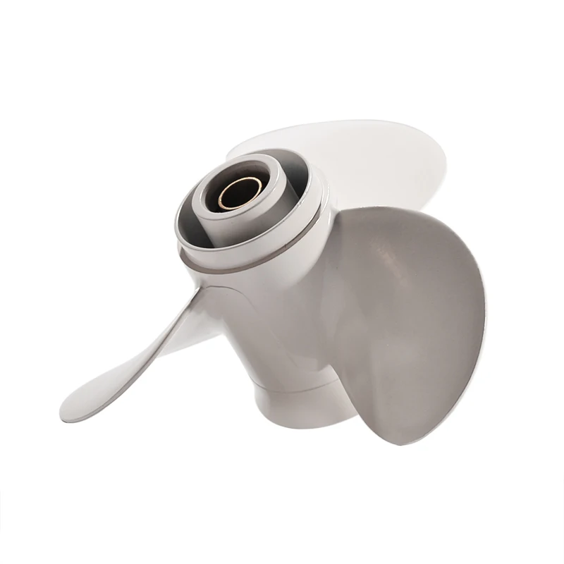 

664-45949-02-EL 7/8 x 13 Aluminum Alloy Marine Boat Outboard Propeller 9 For Yamaha 20-30HP Right-hand Rotation 3 Blades White
