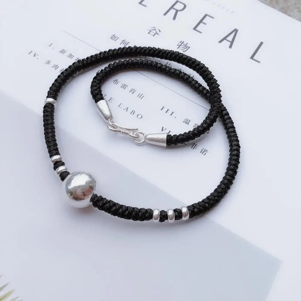 Минималистичный кулон из стерлингового серебра с бусинами Сделай Сам изысканное