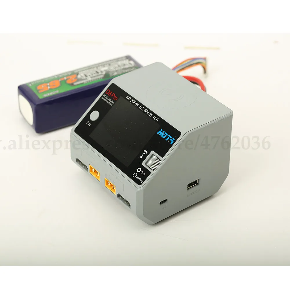 HOTA D6 Pro умное зарядное устройство AC200W DC650W 6S 15A для Lipo LiIon NiMH батареи с iPhone Samsung