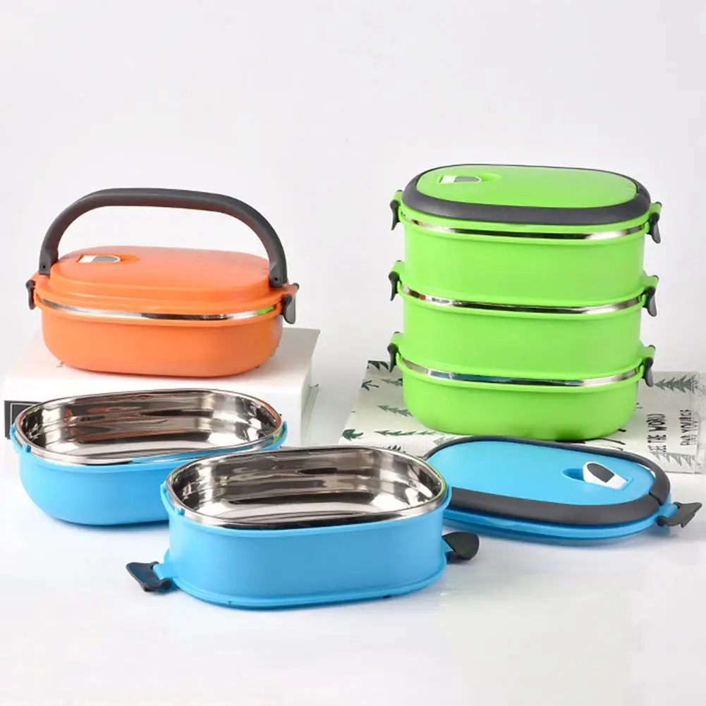 

4pc Healthy Lunch Box Food Container Lunch Bento Box Student Picnic Stainless Steel Insulated Hot Container Breakfast Boxes