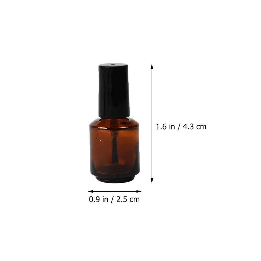 

15pcs 15ml Empty DIY Nail Polish Bottles Cylindrical Glass Vials with Brush Cap