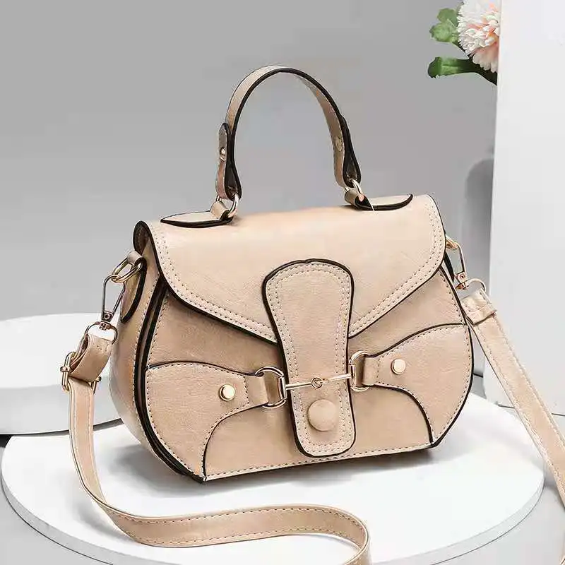 

2021 New Fashion Single Shoulder Bag, Broadband Color Matching Hand Bag Fashionable PU Leather Messenger Bag