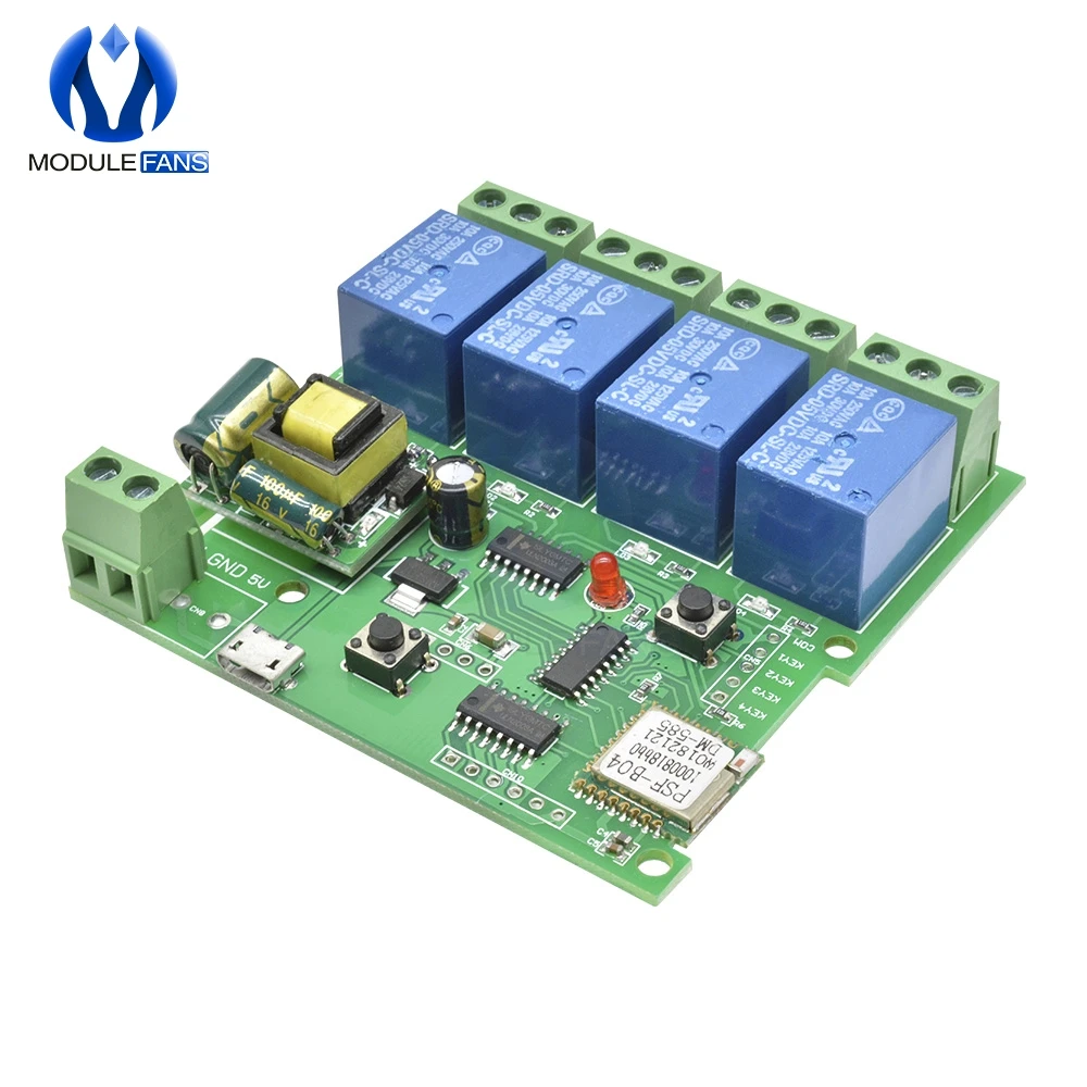 220V 4 Channel 433M wireless Wifi Relay Module Phone APP Remote Control WIFI Switch Jog SelfLock Interlock For Android for IOS |