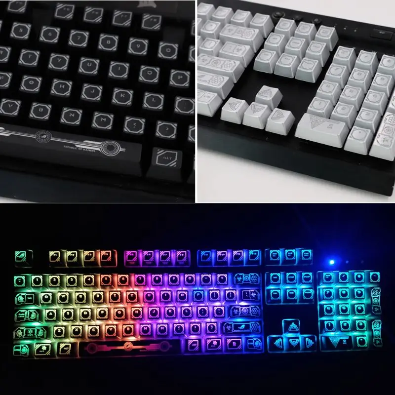 RGB 104 Keycaps ANSI Layout OEM ABS исходный код Shot с подсветкой для Corsair K70 K65 K95 механическая