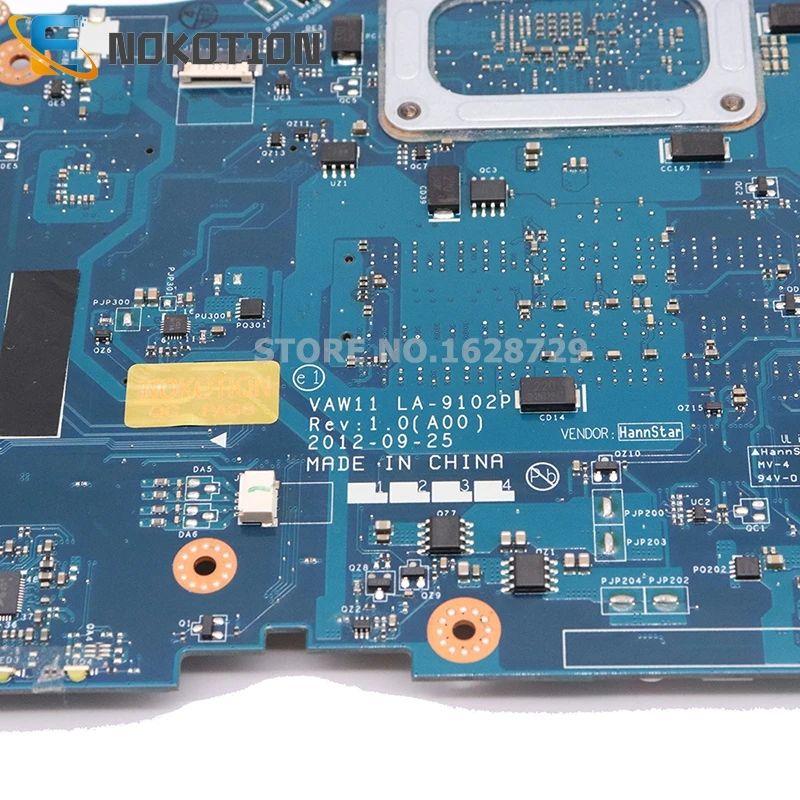 NOKOTION VAW11 LA 9102P 0C2GJ2 C2GJ2 для Dell inspiron 17R 5721 3721 материнская плата ноутбука SR0XL CN CPU