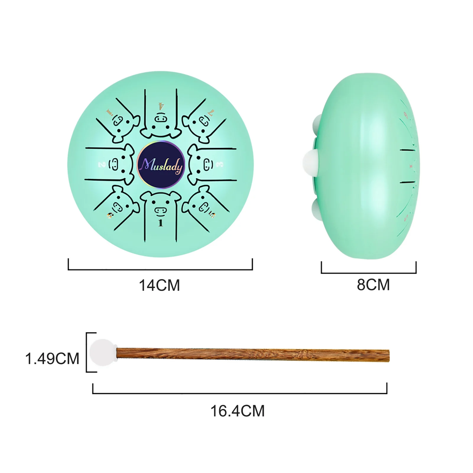 5 дюймовый стальной барабан Muslady с языком 8 заметок С-ключ ручной со знаками