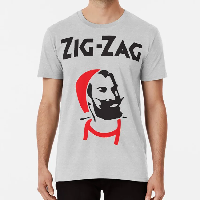 

Zig Zag Man T Shirt Zig Zag Zigzag Papers Smoke Smokes Rollies Joint Ciggarette Smoking Ciggie